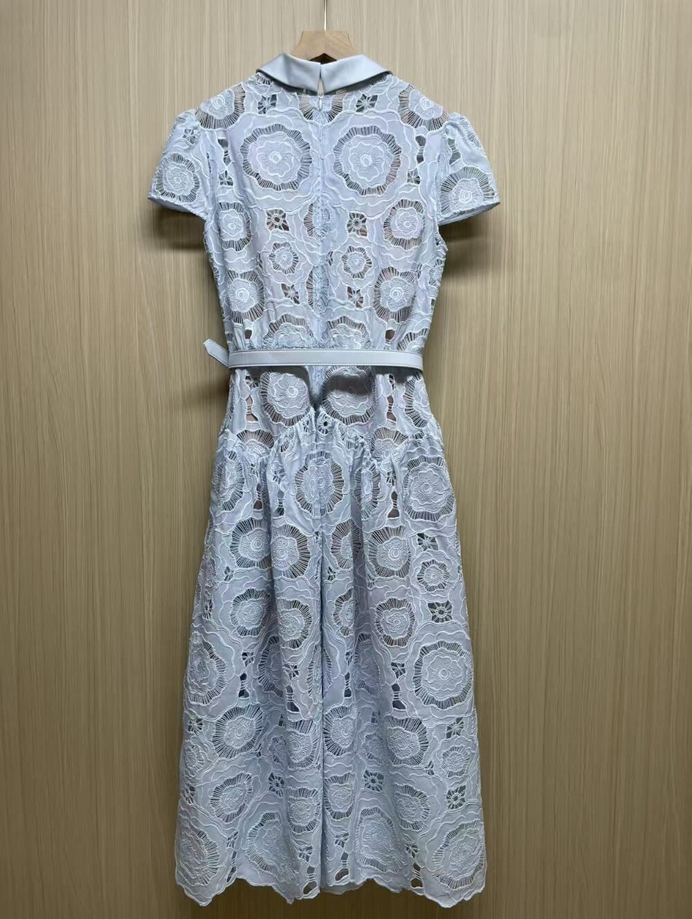 Self Portrait Blue Floral Lace Midi Dress - Picture 8 of 11
